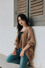 Women's Cozy Knit Open Cardigan – Brown
