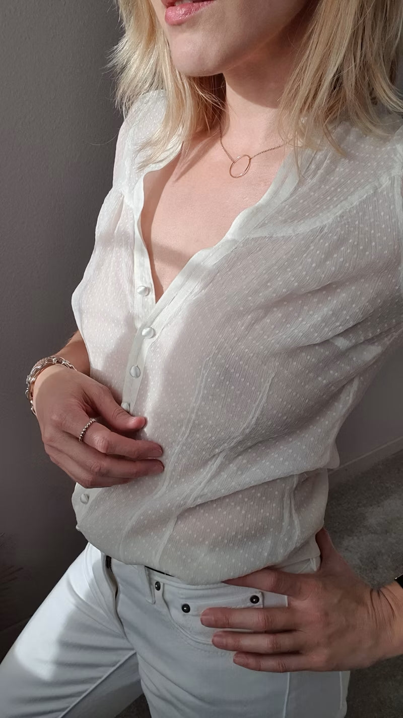 Women's Classic White Button-Up Shirt